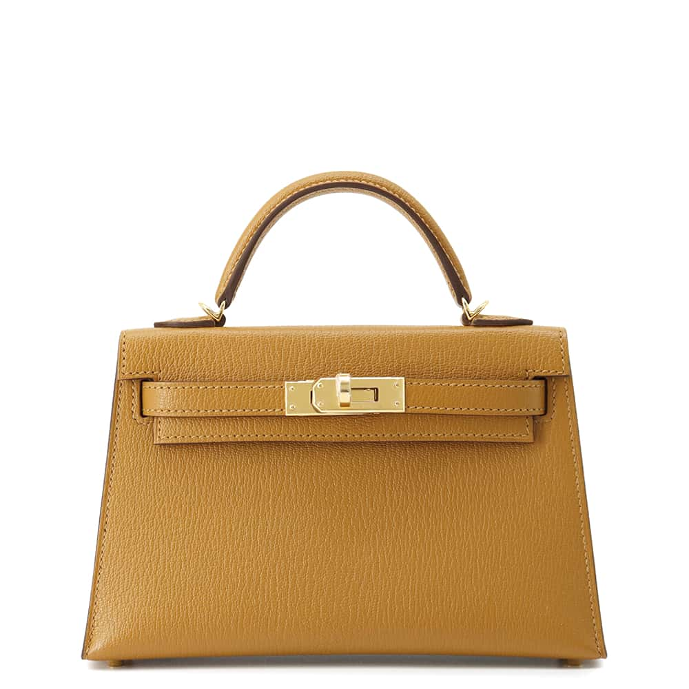 HERMES Mini Kelly Do Verso Camel/Cacao Chevre Myzore Goatskin