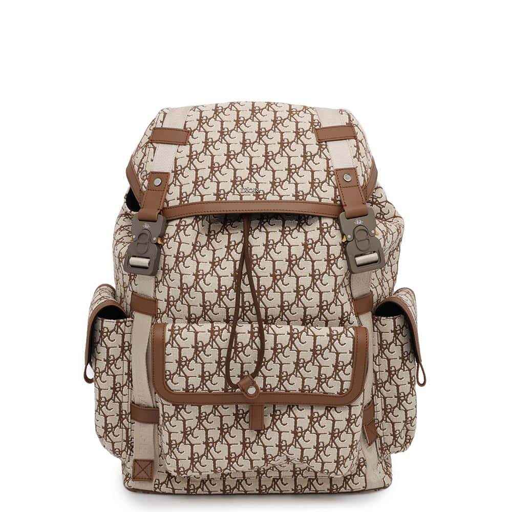 Dior Oblique Cactus Jack Travis Scott Hit The Road Backpack Beige/Brown1ESBA163JOD Jacquard Leather