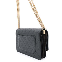 将图像加载到图库查看器中，CHANEL Matelasse CC Logo ChainShoulder Bag Black Caviar Leather Suede
