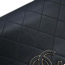 将图像加载到图库查看器中，CHANEL Matelasse CC Logo ChainShoulder Bag Black Caviar Leather Suede
