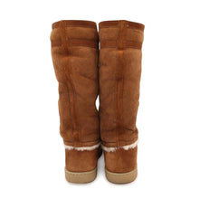 Load image into Gallery viewer, CHANEL Matelasse MoutonBoots CamelG26557 Suede Mouton Size 36
