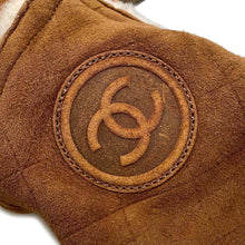 Load image into Gallery viewer, CHANEL Matelasse MoutonBoots CamelG26557 Suede Mouton Size 36
