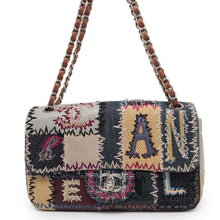 Load image into Gallery viewer, CHANEL Patchwork ChainShoulder Bag Multicolor Denim Canvas Leather Size 25
