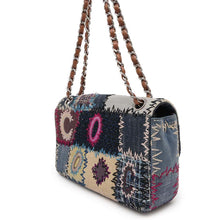 Load image into Gallery viewer, CHANEL Patchwork ChainShoulder Bag Multicolor Denim Canvas Leather Size 25
