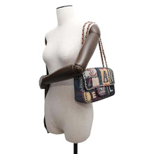 Load image into Gallery viewer, CHANEL Patchwork ChainShoulder Bag Multicolor Denim Canvas Leather Size 25
