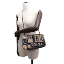 Load image into Gallery viewer, CHANEL Patchwork ChainShoulder Bag Multicolor Denim Canvas Leather Size 25
