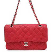 Load image into Gallery viewer, CHANEL Matelasse Double Flap ChainShoulder Bag RedA01112 Caviar Leather Size 25
