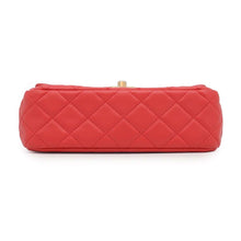 Load image into Gallery viewer, CHANEL Matelasse Single Flap ChainShoulder Bag RedAS2380 Lambskin
