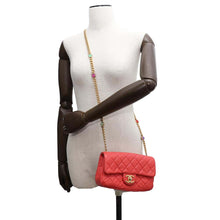 Load image into Gallery viewer, CHANEL Matelasse Single Flap ChainShoulder Bag RedAS2380 Lambskin
