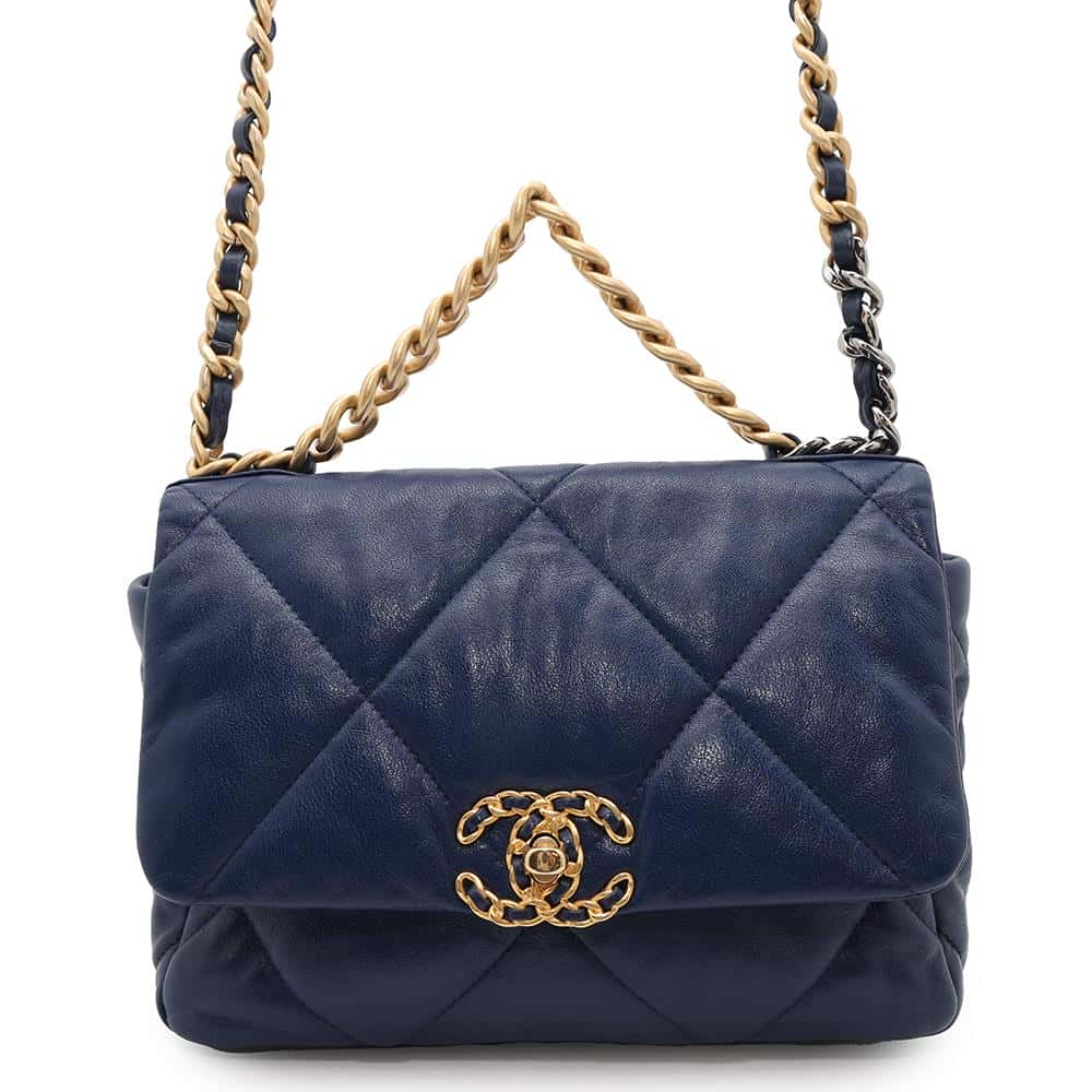 CHANEL CHANEL19 Flap ChainShoulder Bag BlueAS1160 Lambskin