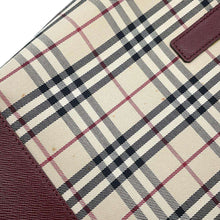 将图像加载到图库查看器中，BURBERRY Nova Check Handbag Beige/Bordeaux Canvas Leather
