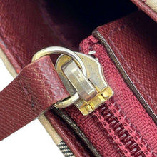 Load image into Gallery viewer, BURBERRY Nova Check Handbag Beige/Bordeaux Canvas Leather
