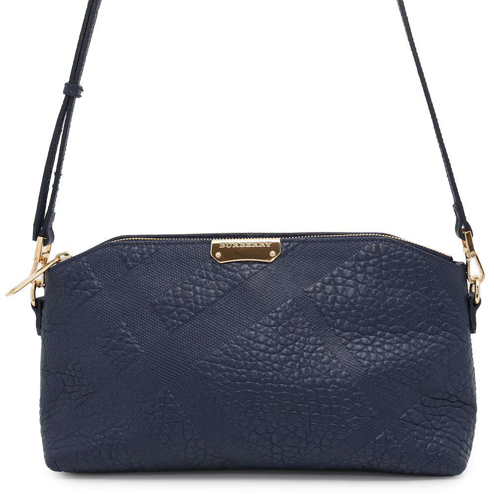 BURBERRY Shoulder Bag Blue Leather