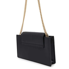 将图像加载到图库查看器中，Ferragamo Gancini ChainShoulder Bag Black22E002 Leather
