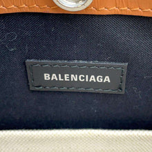 将图像加载到图库查看器中，BALENCIAGA NavyPochette White/Brown339937 Canvas Leather
