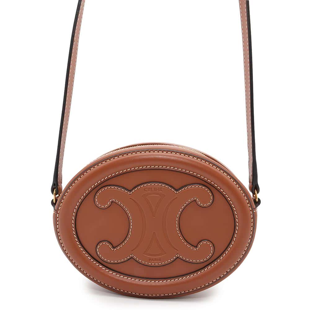 CELINE Oval Purse Cuir Triomphe Shoulder Bag Tan10I703DPQ Leather