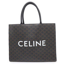 将图像加载到图库查看器中，CELINE Triomphe Horizontal Cabas Black197012 PVC Coated Canvas Leather
