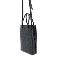 Load image into Gallery viewer, BALENCIAGA shopping phone holder Black593826 Croco embossed leather
