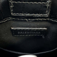 Load image into Gallery viewer, BALENCIAGA shopping phone holder Black593826 Croco embossed leather
