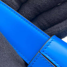 将图像加载到图库查看器中，Ferragamo Gancini Tri-Folio Bag Blue211167 Leather Size Mini
