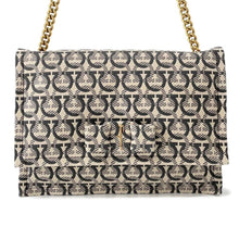 Load image into Gallery viewer, Ferragamo VIVA BOW GanciniPattern Vara Ribbon ChainShoulder Beige/Gray Canvas
