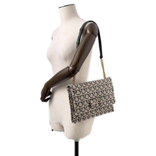 Load image into Gallery viewer, Ferragamo VIVA BOW GanciniPattern Vara Ribbon ChainShoulder Beige/Gray Canvas
