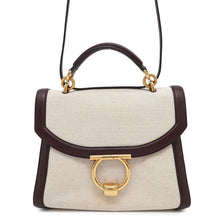 Load image into Gallery viewer, Ferragamo Gancini Top Handle 2WAYBag Natural21 2943 Canvas Leather
