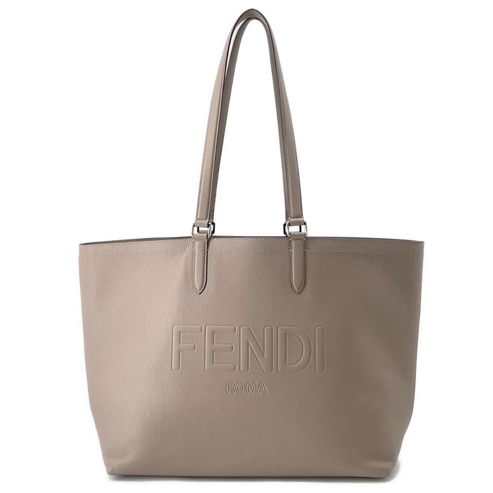 FENDI Tote Bag Greige7VA610 Leather