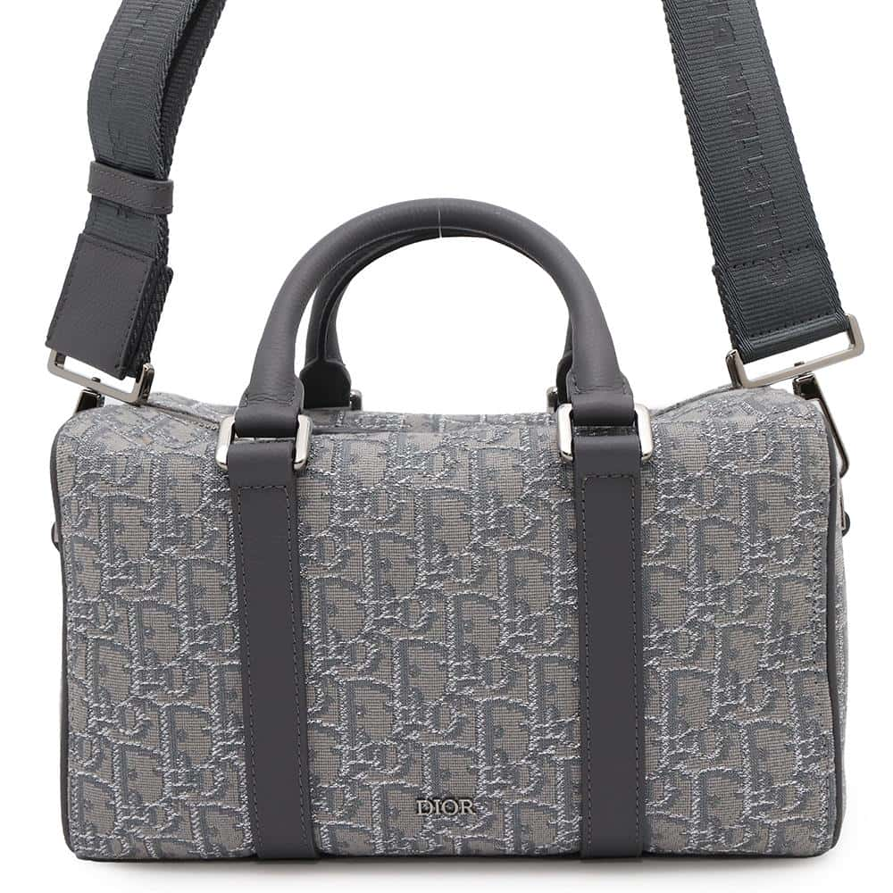 Dior Oblique 2WAY Travel Bag Rango 26 Gray1ADDU114DOS Jacquard Calf Leather Size Gray