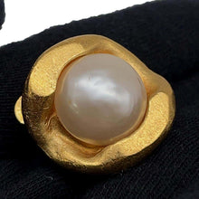 Load image into Gallery viewer, CHANEL Faux Pearl Earring Gold Metal
