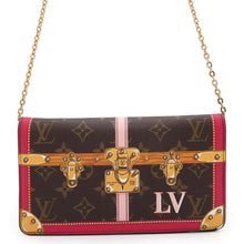 Load image into Gallery viewer, LOUIS VUITTON Pochette Weekend Fuschia PinkM62456 Monogram/Summer Trunk
