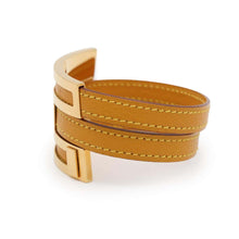 将图像加载到图库查看器中，HERMES Puss bracelet Yellow Leather
