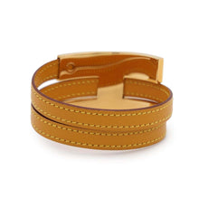 将图像加载到图库查看器中，HERMES Puss bracelet Yellow Leather
