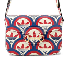 Load image into Gallery viewer, GUCCI Adidas collaboration Horsebit Shoulder Bag White/Red/Blue602204 Leather
