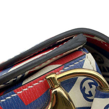 将图像加载到图库查看器中，GUCCI Adidas collaboration Horsebit Shoulder Bag White/Red/Blue602204 Leather
