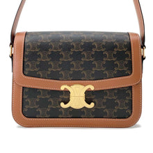 将图像加载到图库查看器中，CELINE Teen Triomphe Shoulder Bag Brown191242BZ4.04LU Leather Size Medium
