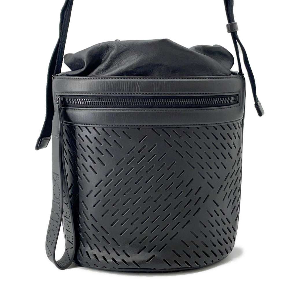 Bottega Veneta Drawstring Bucket Shoulder Black Leather