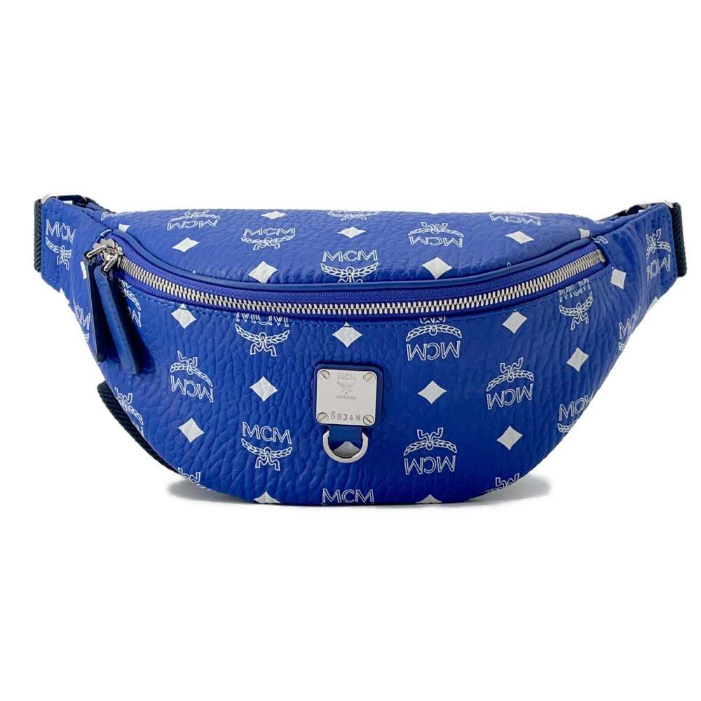 MCM Waist Bag Blue Leather