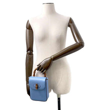 Load image into Gallery viewer, GUCCI Bamboo 3WAYBag Light Blue702106 Leather
