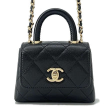 Load image into Gallery viewer, CHANEL Coco Handle ChainShoulder Bag BlackAP4245 Caviar Leather Size micro
