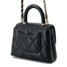 将图像加载到图库查看器中，CHANEL Coco Handle ChainShoulder Bag BlackAP4245 Caviar Leather Size micro
