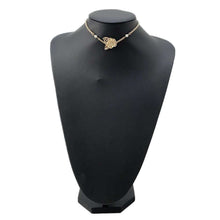 将图像加载到图库查看器中，CHANEL Camellia motif choker Champagne GoldABE419 Metal Faux Pearl  Rhinestone
