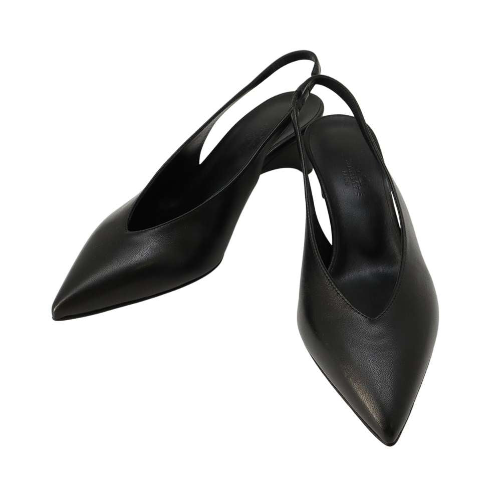 HERMES Pumps [Anthym] 55 Black Leather Size 36