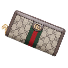 Load image into Gallery viewer, GUCCI Offdia GG Supreme Zip Around Brown523154 Leather/GG SupremeCanvas
