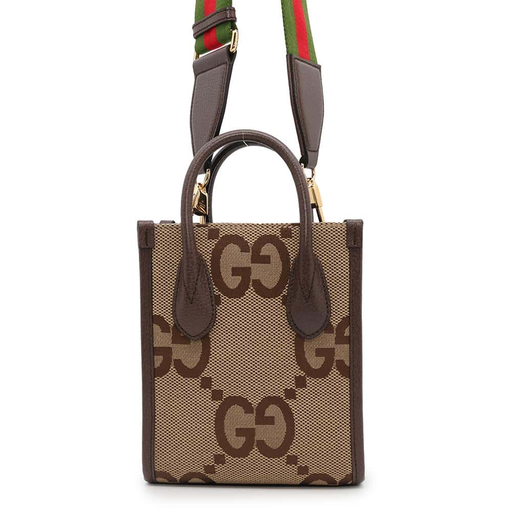 GUCCI Jumbo GG Mini Tote Bag Beige/Brown699406 Canvas Leather