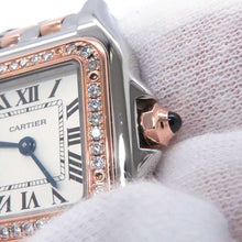 将图像加载到图库查看器中，CARTIER PANTHERE de Cartier SM W22mm x H30mm Stainless Steel K18PG Silver DialW3PN0006
