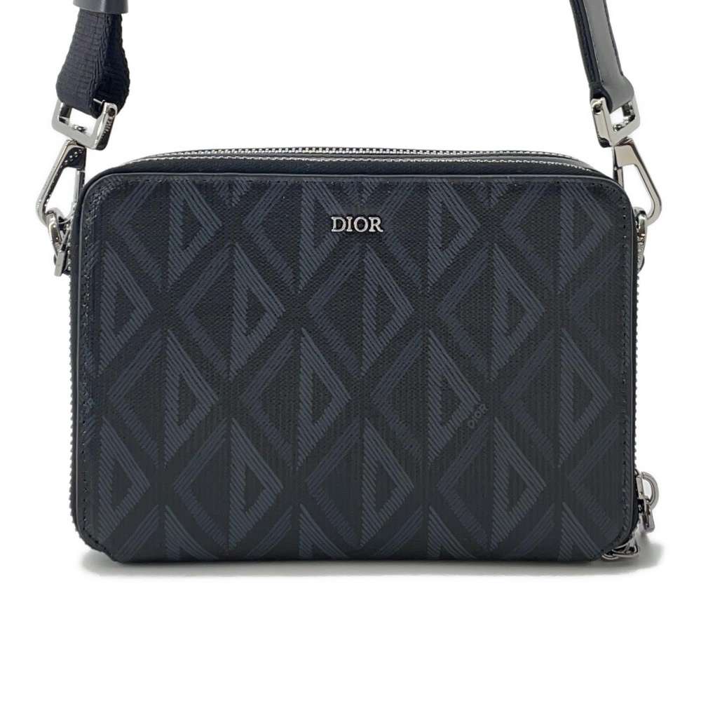 Dior CDDiamond Shoulder Bag Black2ESBC119DCO PVC Coated Canvas