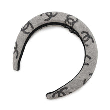 将图像加载到图库查看器中，CHANEL CC Logo Headband Gray Cotton
