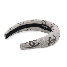 将图像加载到图库查看器中，CHANEL CC Logo Headband Gray Cotton
