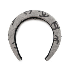 将图像加载到图库查看器中，CHANEL CC Logo Headband Gray Cotton
